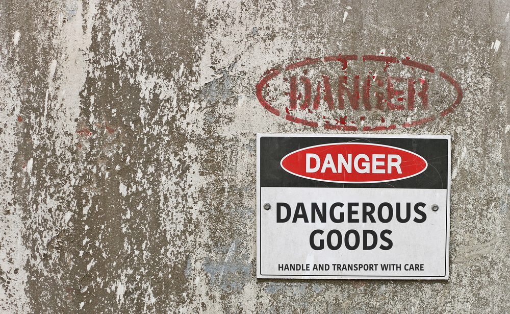 Red,,Black,And,White,Danger,,Dangerous,Goods,Warning,Sign